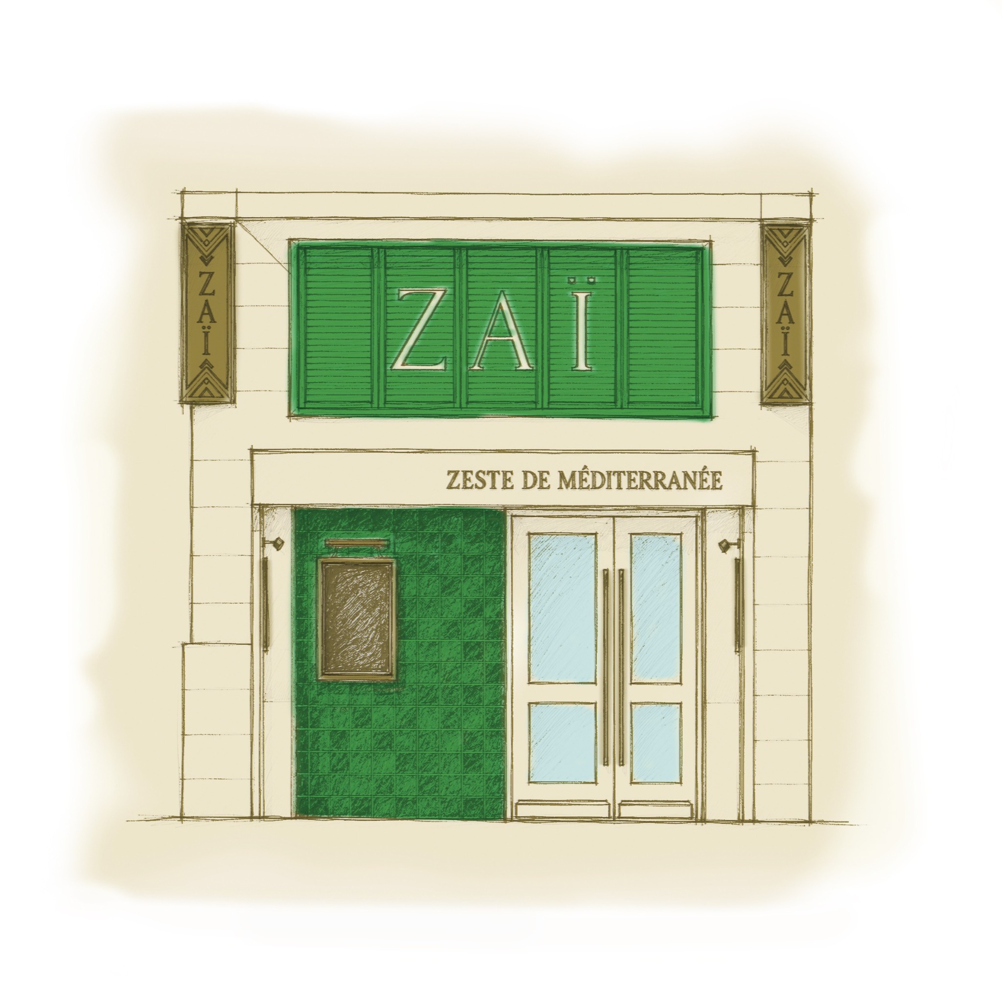 Illustration de la façade de ZAÏ à Vannes